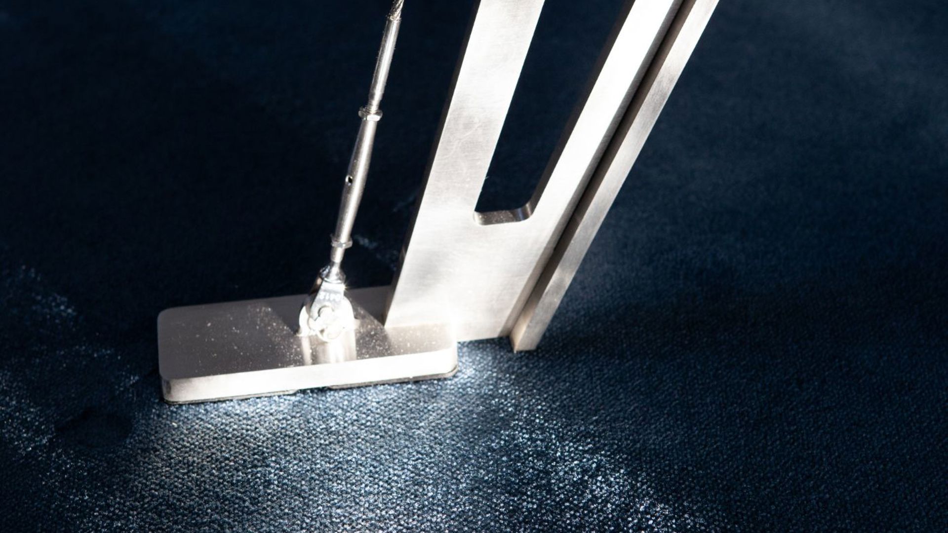 Detail of the foot of the Gitana table, bank lounges, Geneva